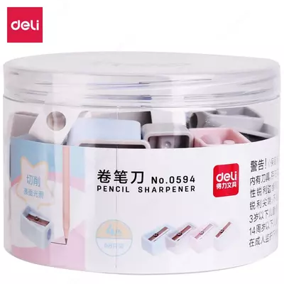 Пластиковая точилка для карандашей "Deli" ручная (Арт. - 0594) Ассорти