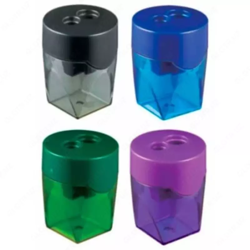 "Deli Cubic" plastik qalam o'tkirlagich, konteynerli qo'llanma (Kod - 39768) Turli xil