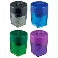 Пластиковая точилка для карандашей "Deli Cubic" ручная с контейнером (Арт. - 39768) Ассорти