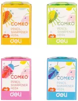 Пластиковая точилка для карандашей Deli "Comiko" ручная (Арт. - 034-H) Ассорти - 1 200 сум