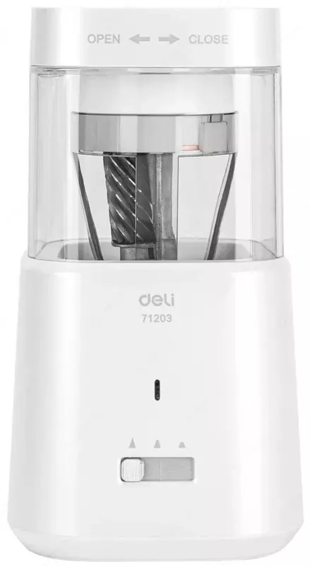 Электрическая точилка для карандашей "Deli" настольная (Арт. - 71203-wt) Белая