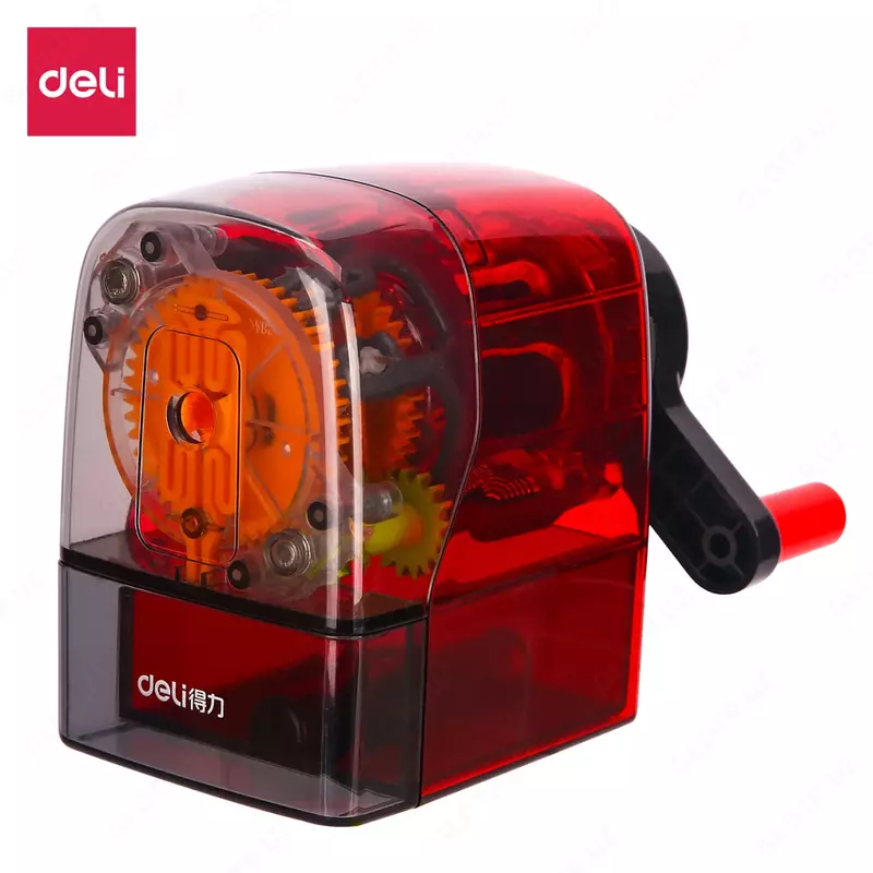 Механическая точилка для карандашей "Deli" настольная (Арт. - ER10800) Прозрачный ассорти