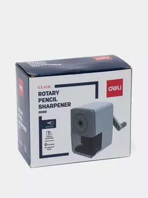 Механическая точилка для карандашей "Deli Clasic" настольная (Арт. - 0616B) Серая