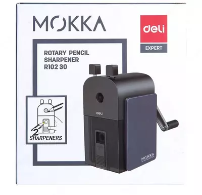 Механическая точилка для карандашей Deli "Mokka" настольная (Арт. - 10230ER) Синяя/серая