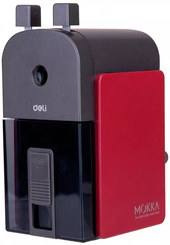 Механическая точилка для карандашей Deli "Mokka" настольная (Арт. - 10240ER) Красная/серая