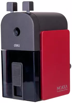 Механическая точилка для карандашей Deli "Mokka" настольная (Арт. - 10240ER) Красная/серая
