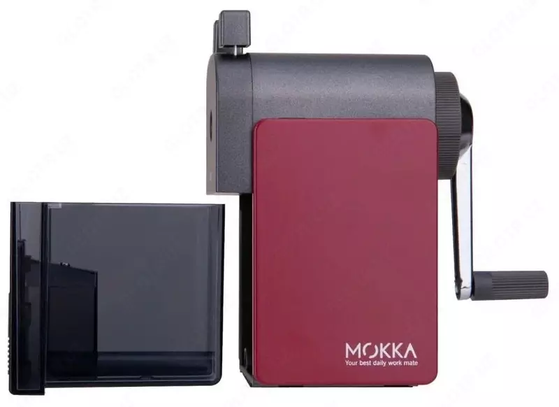 Механическая точилка для карандашей Deli "Mokka" настольная (Арт. - 10240ER) Красная/серая