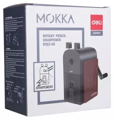 Механическая точилка для карандашей Deli "Mokka" настольная (Арт. - 10240ER) Красная/серая