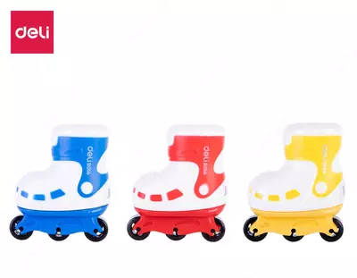 Пластиковая точилка-коньки для карандашей Deli "Magic Wings" ручная с контейнером (Арт. - 01401-ER)