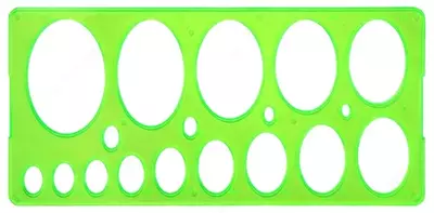 "Stamm" 8-75 mm ellipslarning plastik trafareti (Art. - TT26) Yashil
