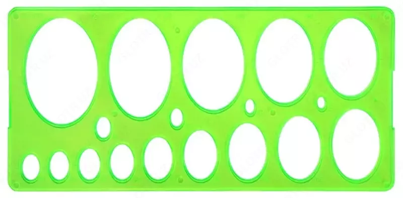 "Stamm" 8-75 mm ellipslarning plastik trafareti (Art. - TT26) Yashil