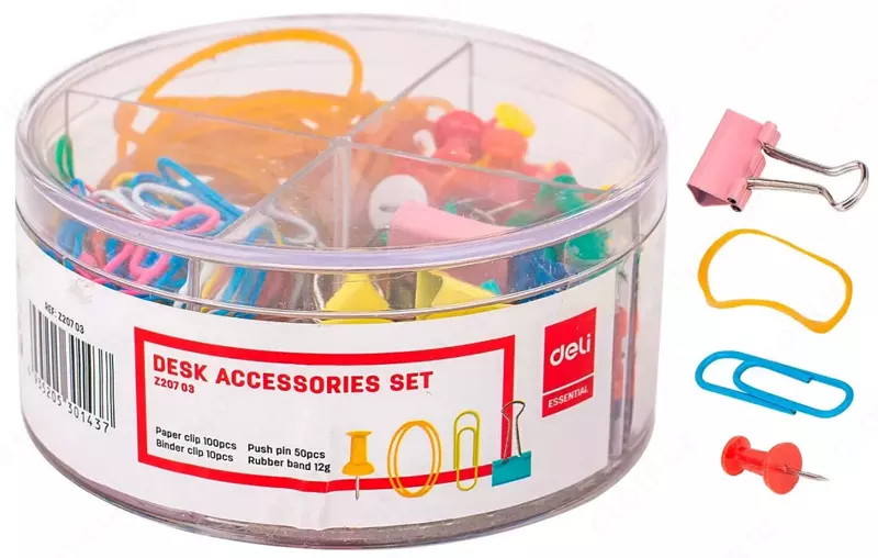 Universal kichik ofis kantselyariya to'plami "Deli" (Art. - 20703-EZ) Turli xil ranglar