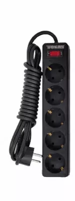 Электрический удлинитель 5 розеток, с выключателем УЭ-3 (Длина 3 м)