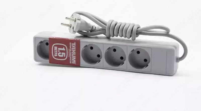 Сетевой удлинитель "Takumi" 1.5 м, 5 розеток (Арт. - U515) Серый