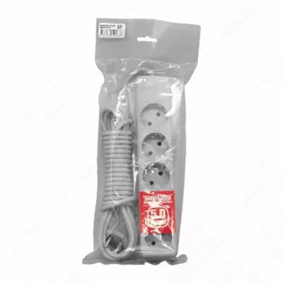 Сетевой удлинитель "Takumi" 5 м, 5 розеток (Арт. - U550) Серый