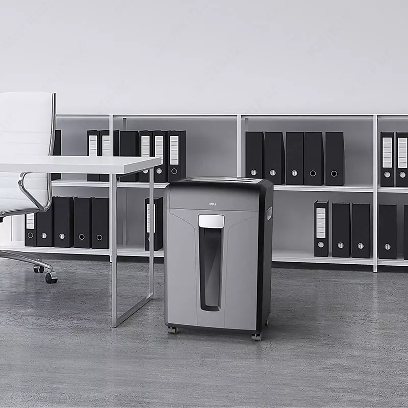 Qog'oz maydalagich "Deli" 16 varaq (Ref. - 14400) Qora/kulrang