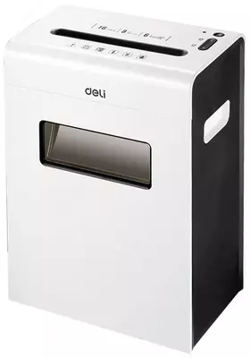 Уничтожитель бумаг "Deli" 6 листов (Арт. - 9921) Белый/черный