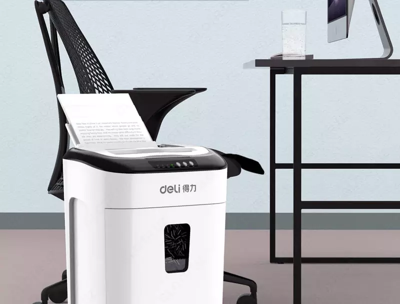 Qog'oz maydalagich "Deli" 6 varaq (Art.-9926) Oq/qora