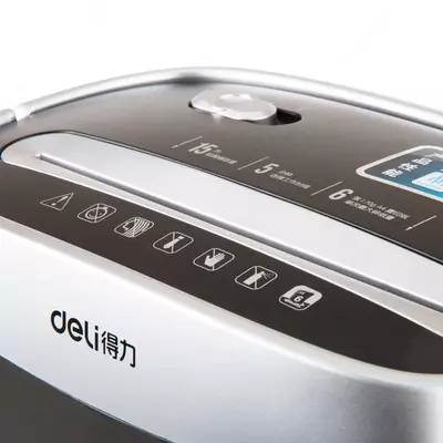 Уничтожитель бумаг "Deli" 6 листов (Арт. - 9928) Серебристый/черный