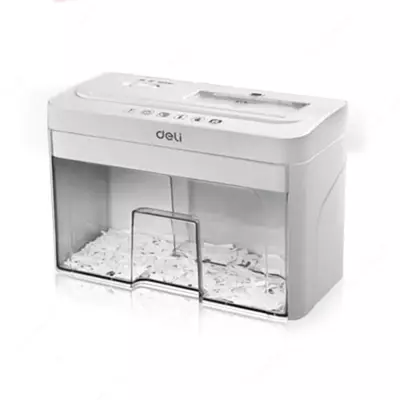 Уничтожитель бумаг "Deli" 10 листов (Арт. - 9932) Белый/прозрачный