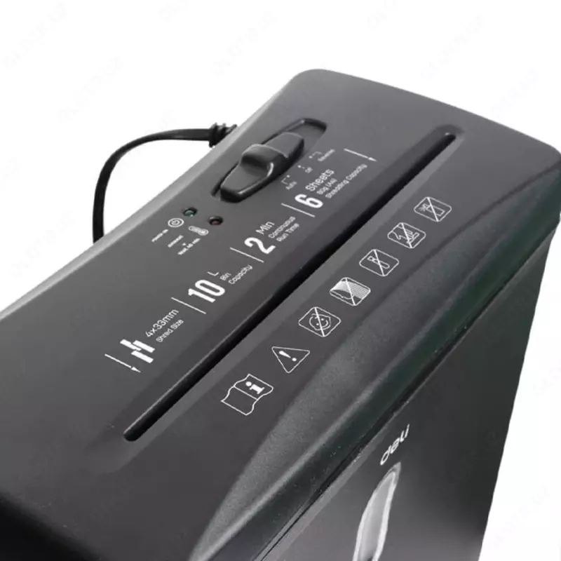 Уничтожитель бумаг "Deli" 6 листов (Арт. - 9949) Черный