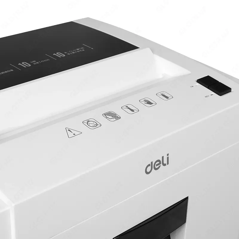 Уничтожитель бумаг "Deli" 10 листов (Арт. - 9952) Белый/Черный