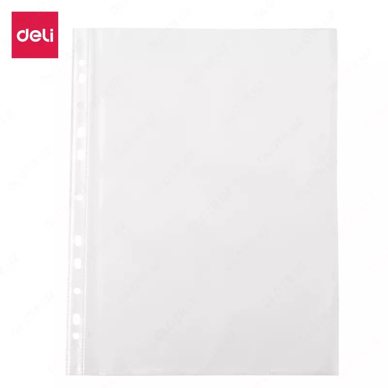 Упаковка перфофайлов 0,035 мм "Deli" А4, 100 шт (Арт.- 20502EF)