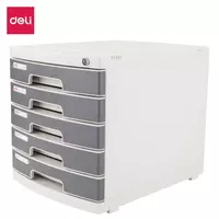 Stol fayl shkafi "Deli" 5 ta tortma + qulf (m.- 8855) Kulrang/oq