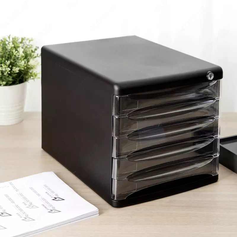 Stol fayl shkafi "Deli" 5 tortma + qulf (m.- 9795) Qora