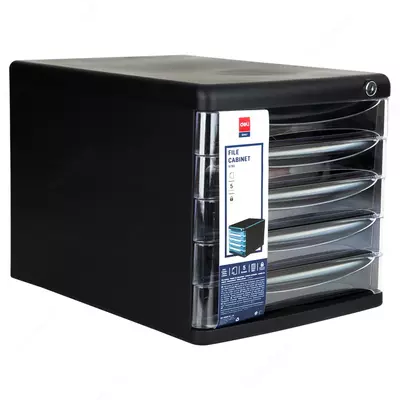 340 000 so'm / qadoq Stol fayl shkafi "Deli" 5 tortma + qulf (m.- 9795) Qora