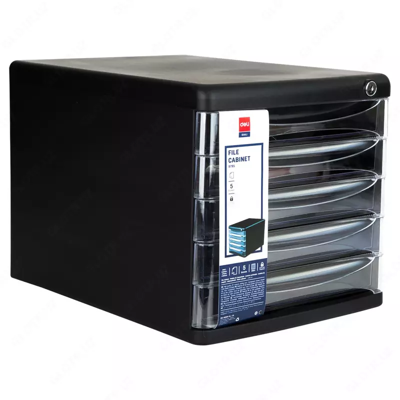 Stol fayl shkafi "Deli" 5 tortma + qulf (m.- 9795) Qora