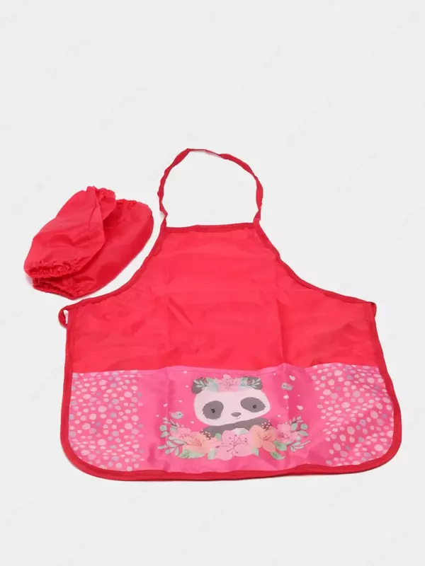 Детский фартук с нарукавниками ArtSpace "Panda" 3 кармана (Арт. - ФМ_280826) Красный