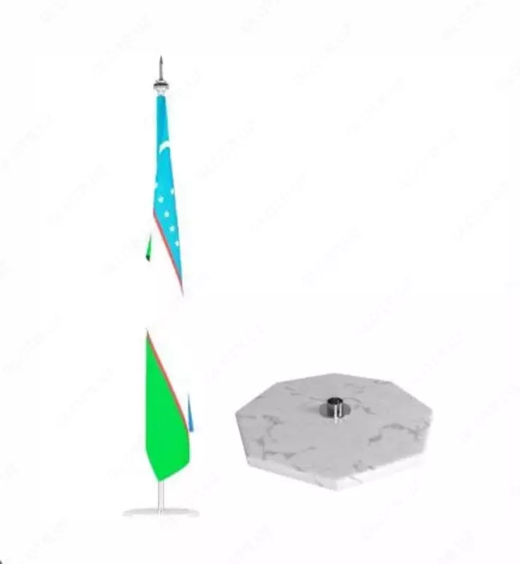 Marmar stendda O‘zbekiston Respublikasining atlas bayrog‘i 1x1,5 m