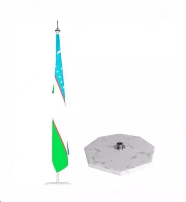 Marmar stendda O‘zbekiston Respublikasining atlas bayrog‘i 1x1,5 m