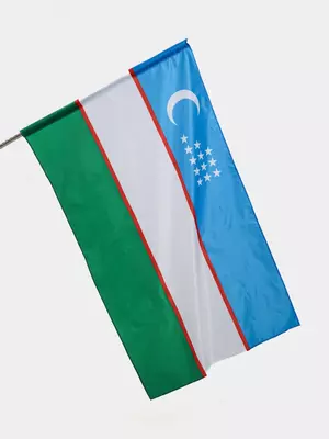 Шелковый государственный Флаг РУз 1 х 1,5 м