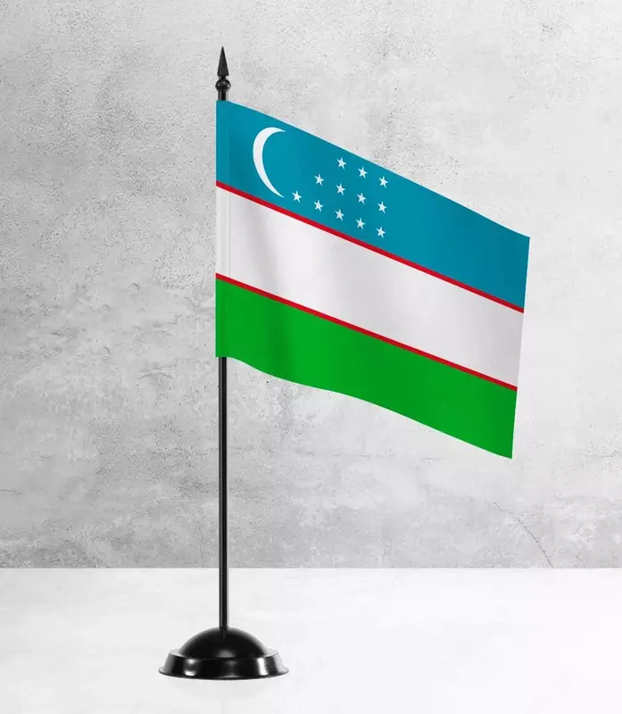 Пластиковый настольный государственный Флаг РУз 22 х 15 см