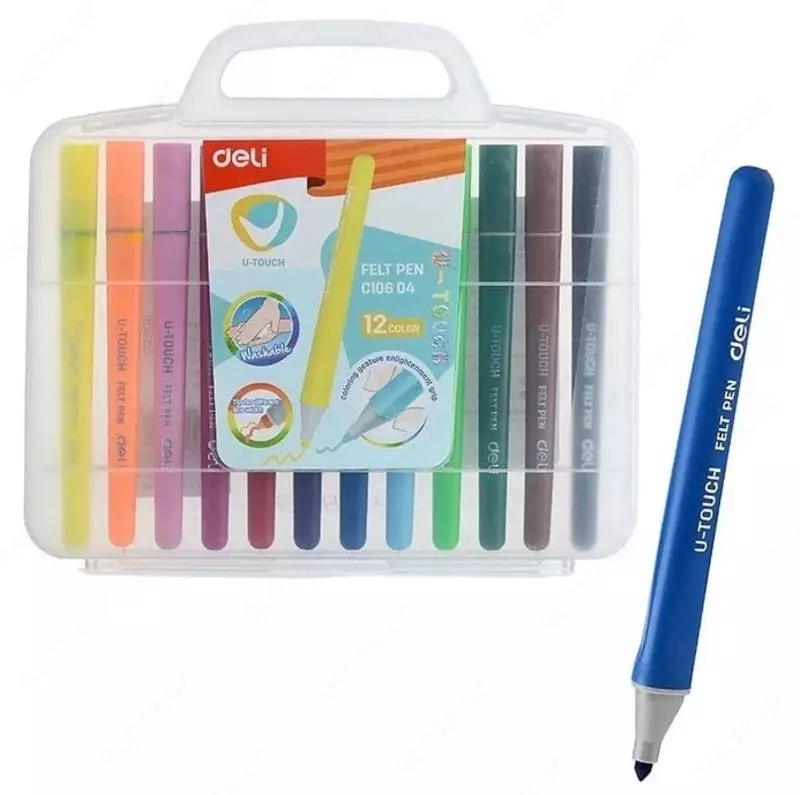 Фломастеры Deli "U-touch" 12 цв. (Арт.- 10604-WC)