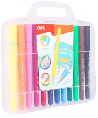 Markerlar Deli  Markerlar Deli "U-touch" 12 kol. (m.- 10604-WC)