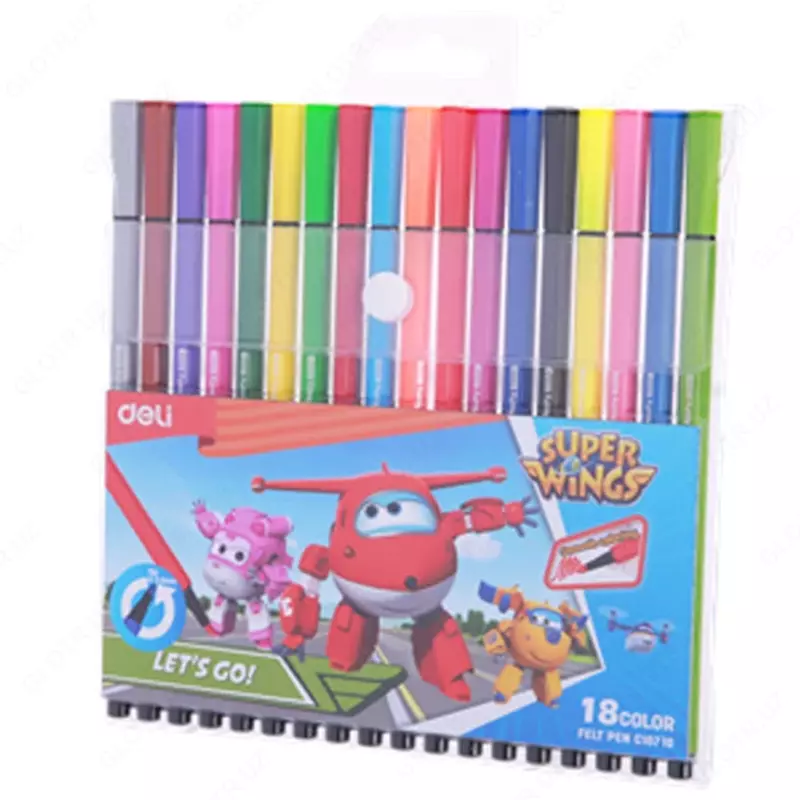 Фломастеры Deli "Super Wings" 18 цв. (Арт.- 10710-EC)