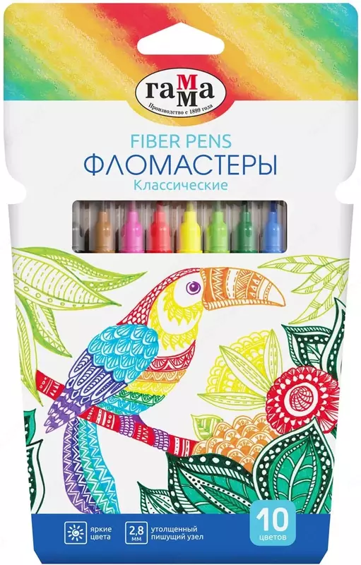 Фломастеры Гамма "Классические" 10 цв. (Арт.- 180319_10) Италия
