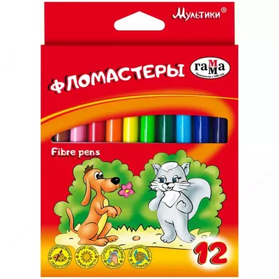 Kigiz qalamlar Gamma  Kigiz qalamlar Gamma "Multfilmlar" 12 tsv. (Art.- 180319_05) Italiya