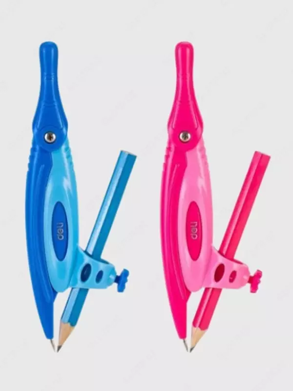 Chizma kompas "Deli Pioneer" qalamli plastik naycha (Art.-20102-EG) Assortiment