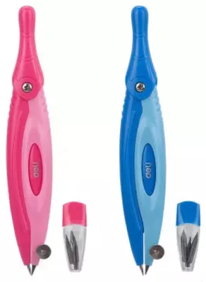 Чертежный циркуль "Deli Pioneer" пластиковая туба с карандашными грифелями (Арт.-20202-EG) Ассорти