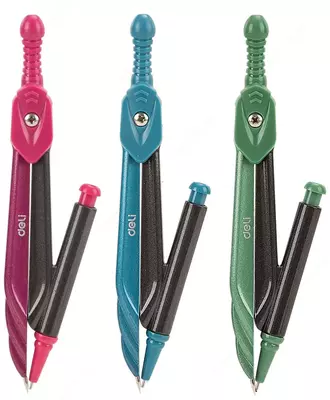 Чертежный циркуль "Deli Orbit" туба с запасными грифелями (Арт.- 20302-EG) Ассорти