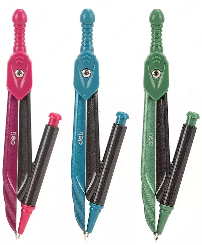 Чертежный циркуль "Deli Orbit" туба с запасными грифелями (Арт.- 20302-EG) Ассорти