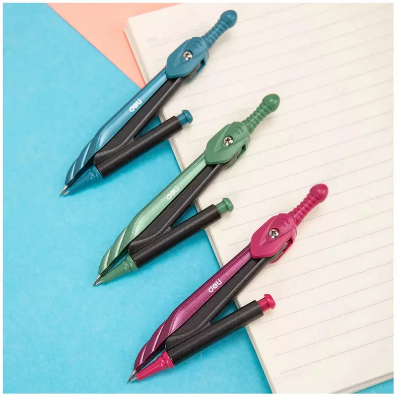 Чертежный циркуль "Deli Orbit" туба с запасными грифелями (Арт.- 20302-EG) Ассорти