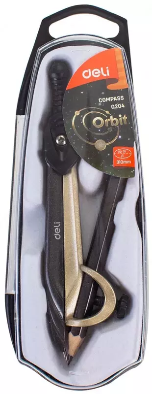 Чертежный циркуль "Deli Orbit" пластиковая туба с карандашом (Арт.-20402-EG) Ассорти