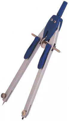 Chizma kompaslari "Deli Accuro" qalam uchlari bo'lgan plastik naycha (Art.-30994-EG) Kumush/ko'k