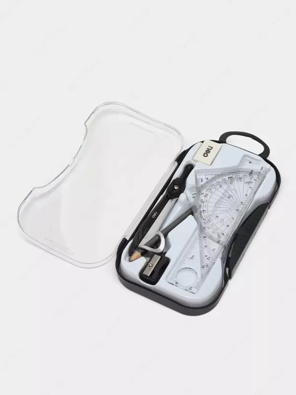 Чертежный набор "Deli Orbit" 8 предметов (Арт.- 30404-EG) Черный/Серебристый