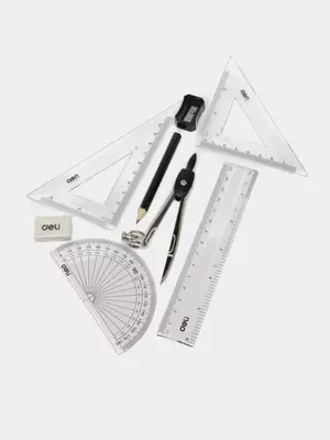 Чертежный набор "Deli Orbit" 8 предметов (Арт.- 30505-EG)